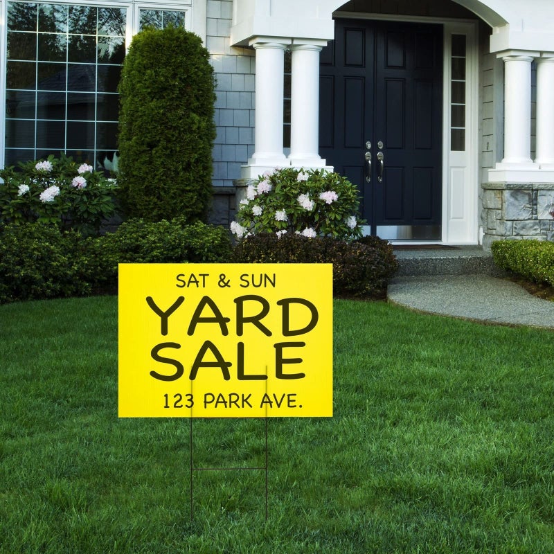 Okuna Outpost Corrugated Plastic Yard Signs - Neon Yard Signs with Stakes - Open House & Real Estate Signs - 6 Pack, 17 x 12 in, 4mm, Neon Yellow - Image 2